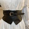 PU Leather Elastic Cummerbunds Adjustable Waist Corset Punk Wide Belt  Outfits