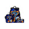 Football Print 3pcs Set 2D Flat Cartoon Design Waterproof School Backpack Lunch Pen Bags for Boys/Girls Best Gifts