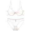 Sexy Durchbruch Ultra-Dünn Transparentes Spitzen-BH-Set, Push-Up Volle Oberweite Coquette Pikant Damen-Dessous-Set