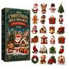 Calendario dell'Avvento di Natale da 24 Giorni con Mini Ornamenti per Albero di Natale in PVC Calendario del Conto alla Rovescia Decorazione da Appendere per Natale Regalo per Bambini