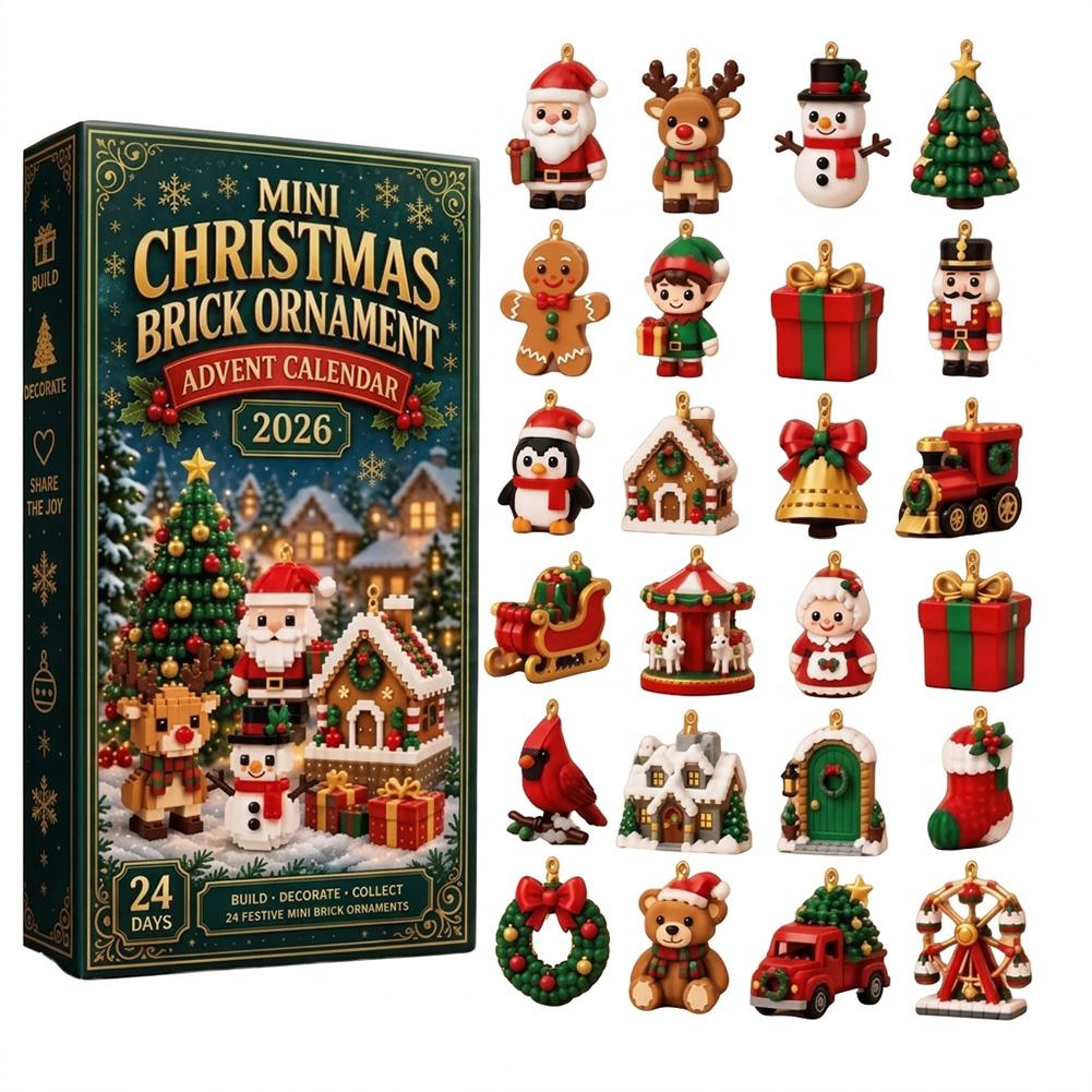 Calendario dell'Avvento di Natale da 24 Giorni con Mini Ornamenti per Albero di Natale in PVC Calendario del Conto alla Rovescia Decorazione da Appendere per Natale Regalo per Bambini