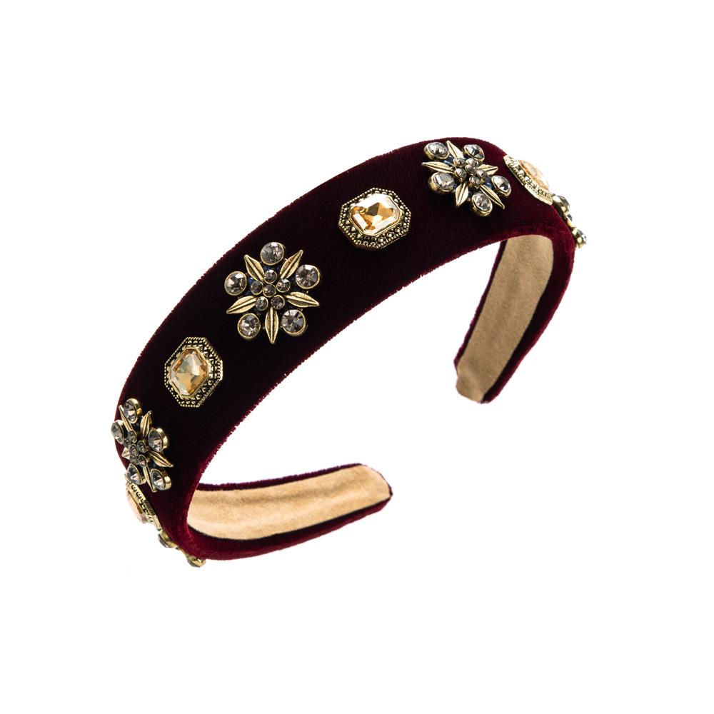 

Элегантная ретро-повязка на голову со стразами и жемчугом: Широкополая шпилька на все случаи жизни вино красного