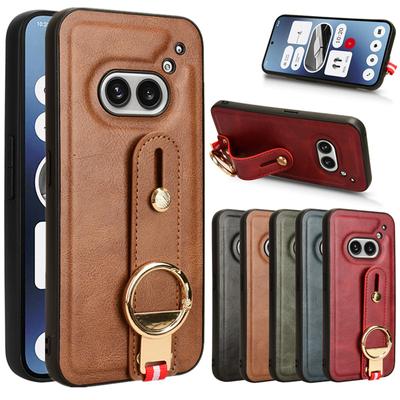 Luxury Wristband Leather Stand Case for Nothing Phone 2A 2 1 with Ring Opener Shockproof Business Full Protection Cover