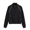 Women's Stand Up Collar Zipper Sports Casual Short Jacket Long Sleeved Cardigan Jacket