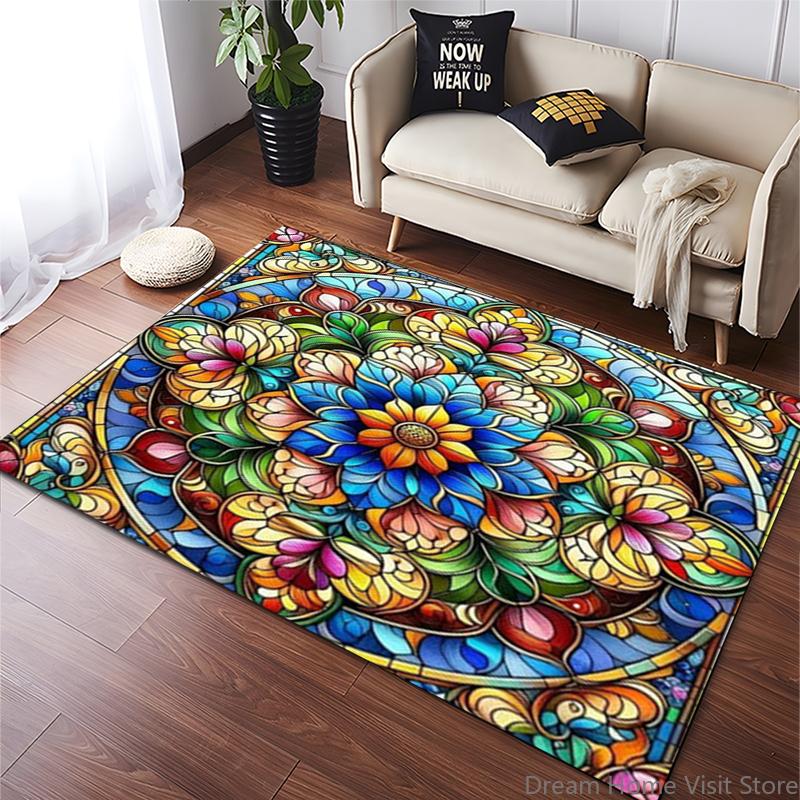 15 Size Mandala Flowers 3D Printed Carpet Rugs Living Room Bedroom Bedside Bathroom Home Decor Floor Mat Kids Room Non-slip Mat