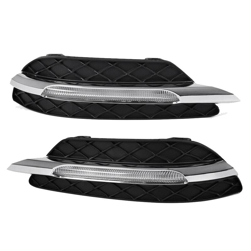 Pair LED DRL Daytime Running Lights Fog Light Lamp Fit for Mercedes Benz C-Class W204 C250 C300 11-13