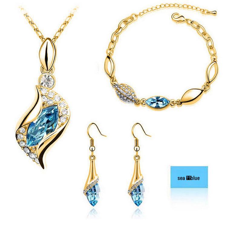 

Комплект украшений из 3 предметов «Ангел Фея» с кристаллами: Ожерелье, серьги и браслет