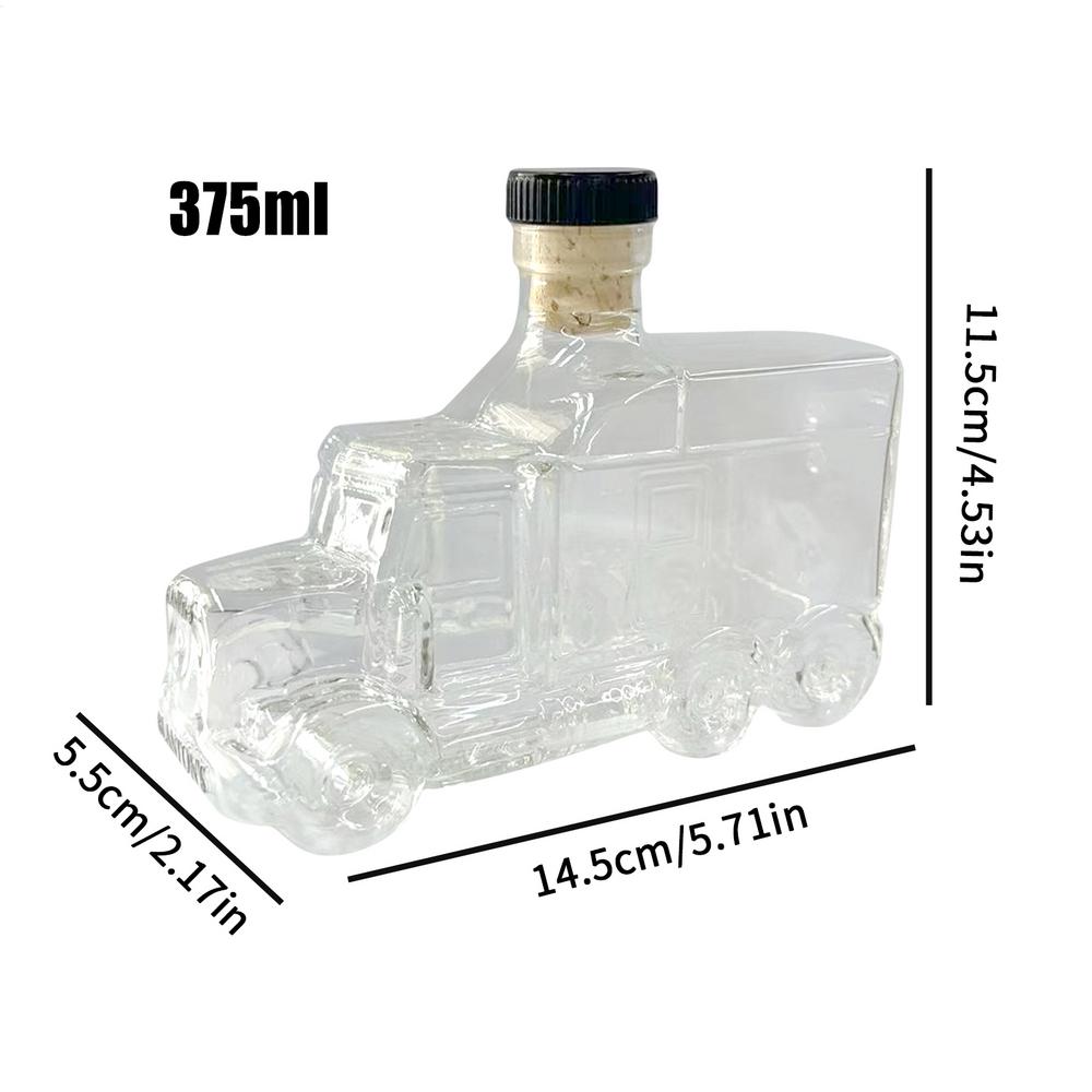 375ml Bourbon Decanter Whiskey Container Holder Half Truck Decorative Decanter with Stopper for Liquor Beer Champagne Hosting