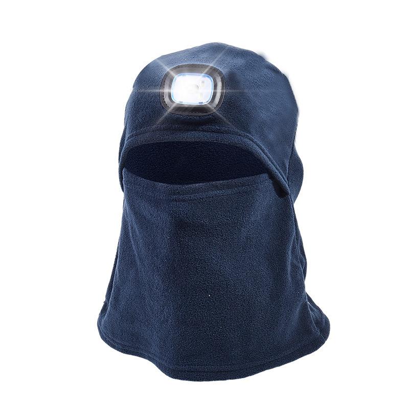 Thermal light lighting integrated LED cycling headgear mask outdoor cover night riding men windproof face protection skiing