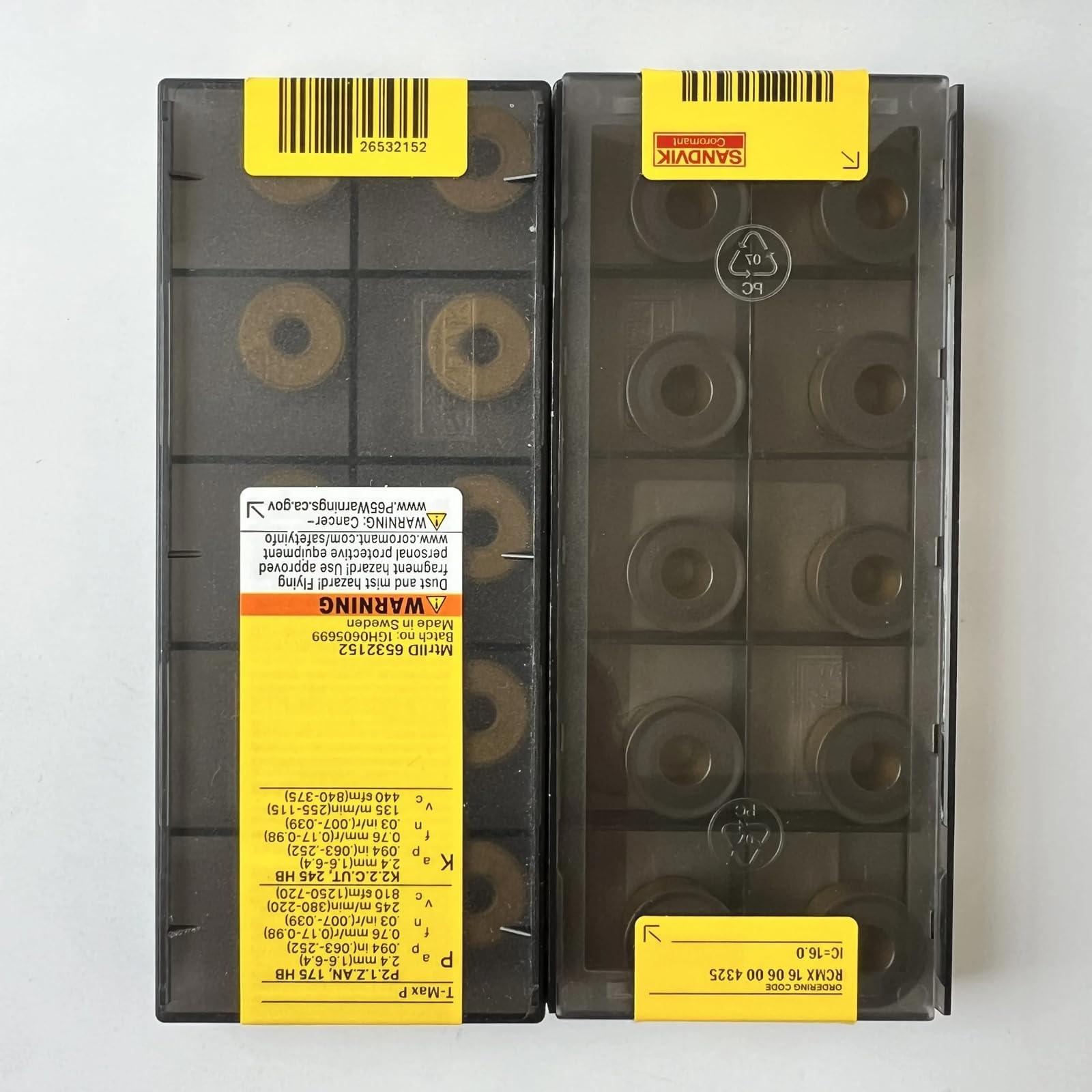 

Original Sandvik / RCMX160600 4325 / CNC lathe carbide blade 10 Pcs