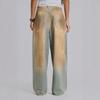 Y2K Distressed Washed Letter Print Denim Jeans Loose Straight Cut Streetwear Pants Teens