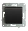 Socket with Grounding and Flap with Contact Shutters, NOVELLA Black
