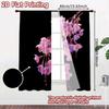 2pcs, 2D FLAT PRINTING Curtains (Without Rod) Cherry Blossoms Holiday printed curtains Versatile Durable Polyester Curtains
