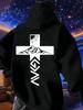 Casual Fleece-Lined Printed Hoodie for Autumn and Winter Outdoor Wear