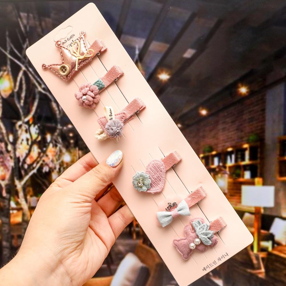 Kawaii Cartoon Princess Children Hairpins Set Girls Kids Flower Hair Clips Pin Accessories Barrettes Hairclip Headdress Headwear