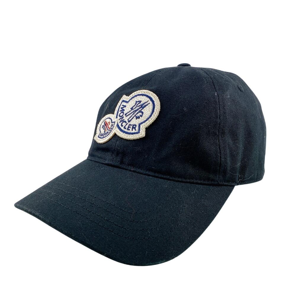 MONCLER logo cotton cap black cotton Used