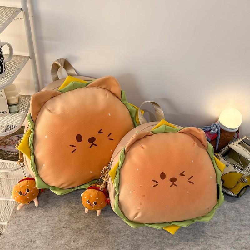 2026 New Korean Hamburger Personalized Cute Children's Parent-child Style Primary Middle School Students 'shoulders Men Women's Schoolbag