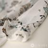 Botanical Print Chiffon Drawstring Sheer Sleeve Balloon J-Scott 3/4 Blouse, White, JS48-WH-XL
