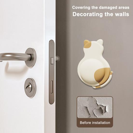 4/8 st Djur Bakväggsskydd Hund Katt Panda Pingvin Självhäftande Dörrstoppare Väggskydd Anti-kollision Ljuddämpande Pad Buffert Klistermärke