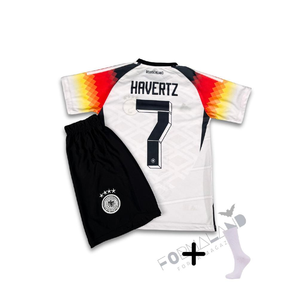 Germany 2024/25 New Season Kai Havertz White Kids Jersey (jersey-shorts-socks-wristband) Set Of 4