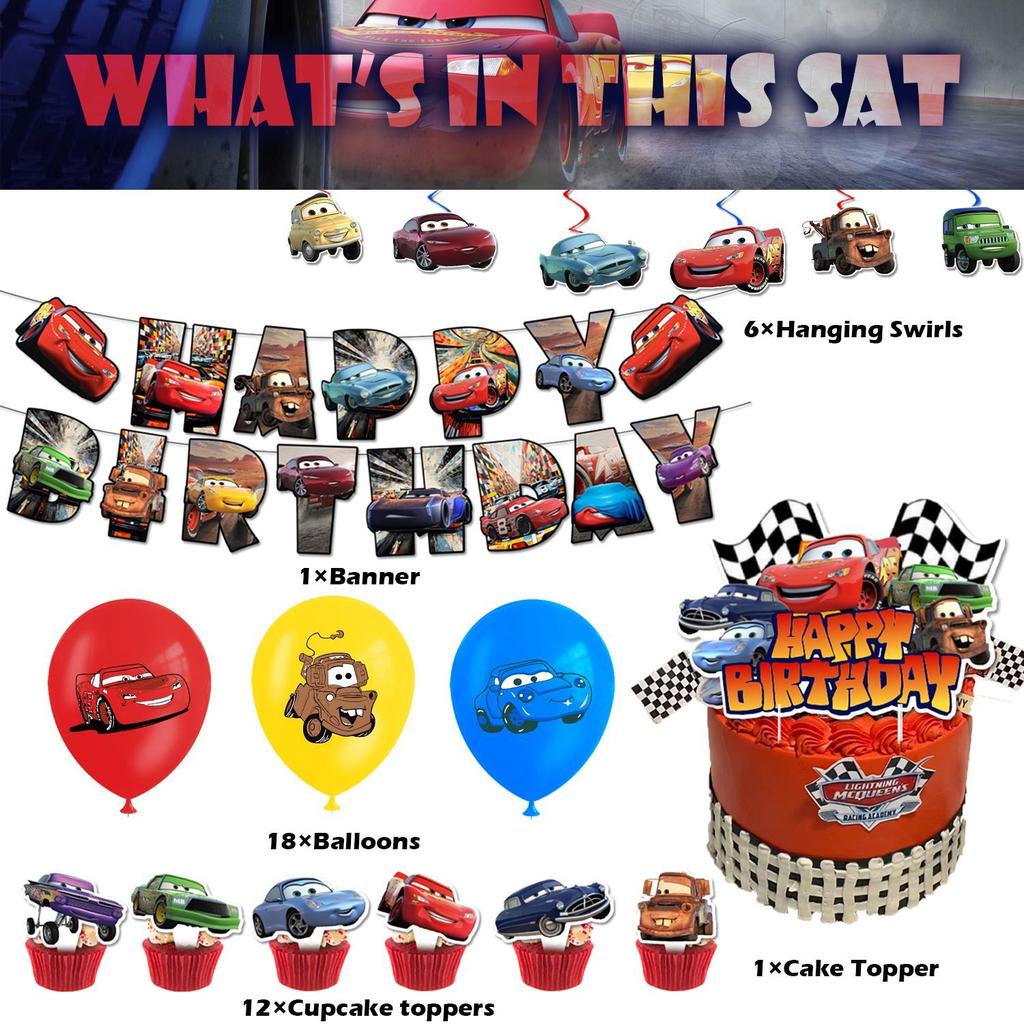 Decorazioni per Festa di Compleanno a Tema Auto: Palloncini, Striscioni, Torte e Set Decorazioni per Feste a Tema Cars di Saetta McQueen