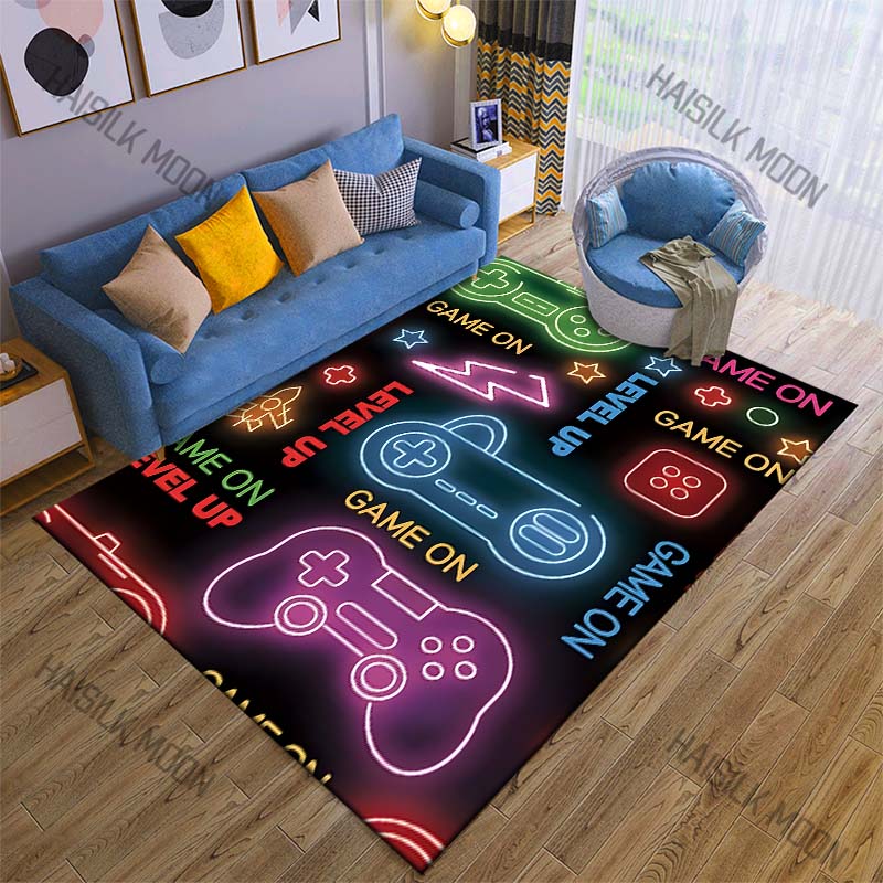 1PC Neon game controllers Carpet for Living Room Bedroom Sofa Home Decor Rus Non-slip Floor Mat Luxury Gift Multiple sizes