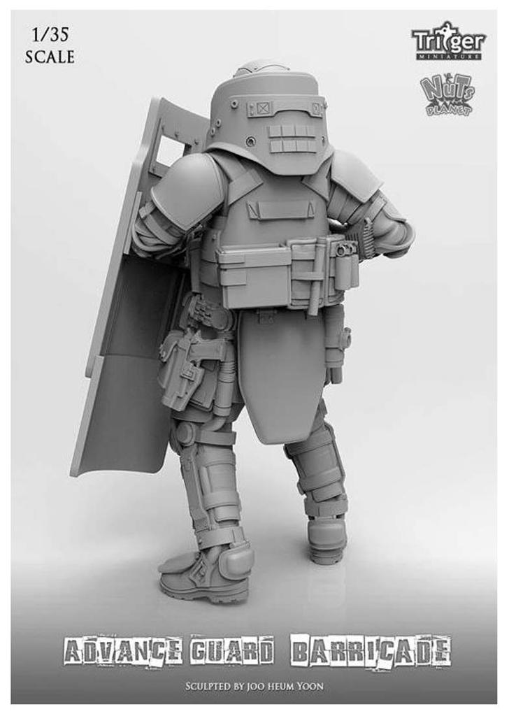 Nuts Planet Advance Guard Gardner Fighting with a Bulletproof Shield Unpainted Resin Assembly Kit T35002 1/35