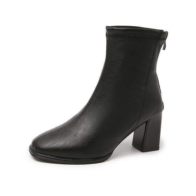 Internetkändis långstövlar skor dam 2025 nya knästövlar högklackat tjock klack riddarstövlar trend