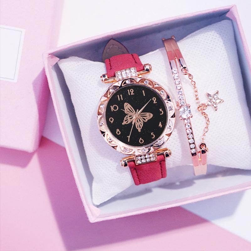 Women'S Bracelet Watch Fashion Simple Butterfly Five-Piece Watch Set Women'S Watch