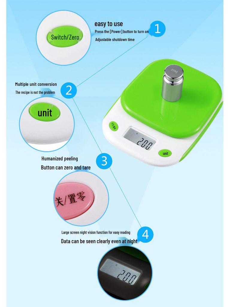 Precision Electronic Kitchen Baking Scale - 0.1g Accuracy