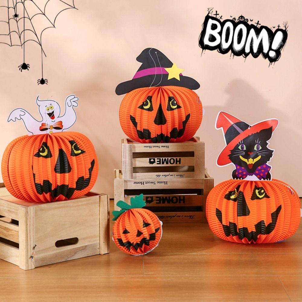 Ghost Halloween Paper Pendant Bat Pumpkin Lantern Festive Halloween Party Prop  Halloween