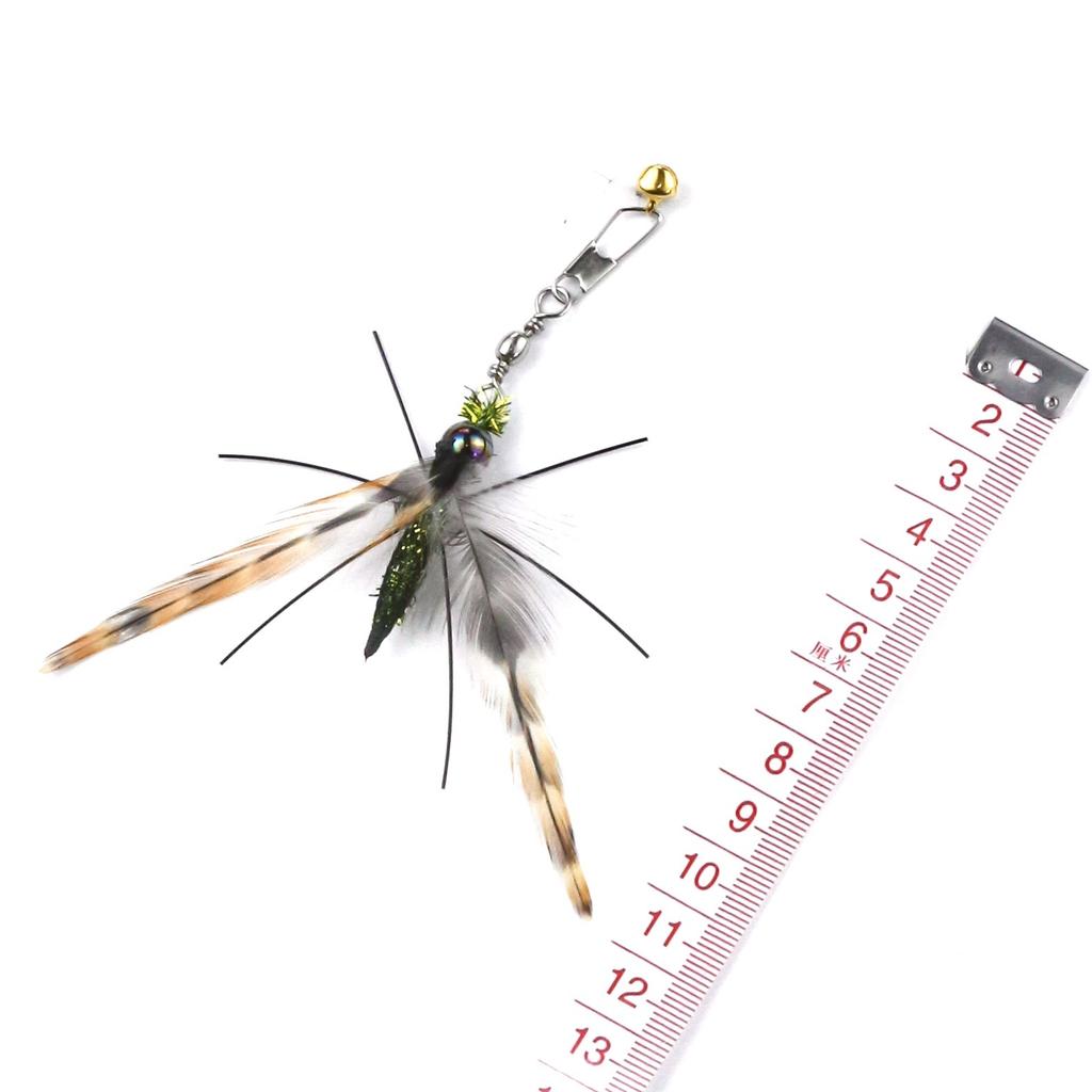 3pcs/2pcs Artificial Flying Insects Feather Cat Teaser Stick Change Heads Cat Toys Interactive Pet Toy