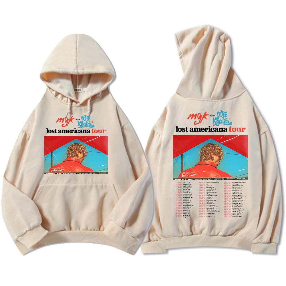 

Lost Americana Tour 2026 Hoodies Mgk Machine Gun Kelly Sweatshirt Long Sleeve Fleece Winter Hooded Pullovers Men Women Clothing L