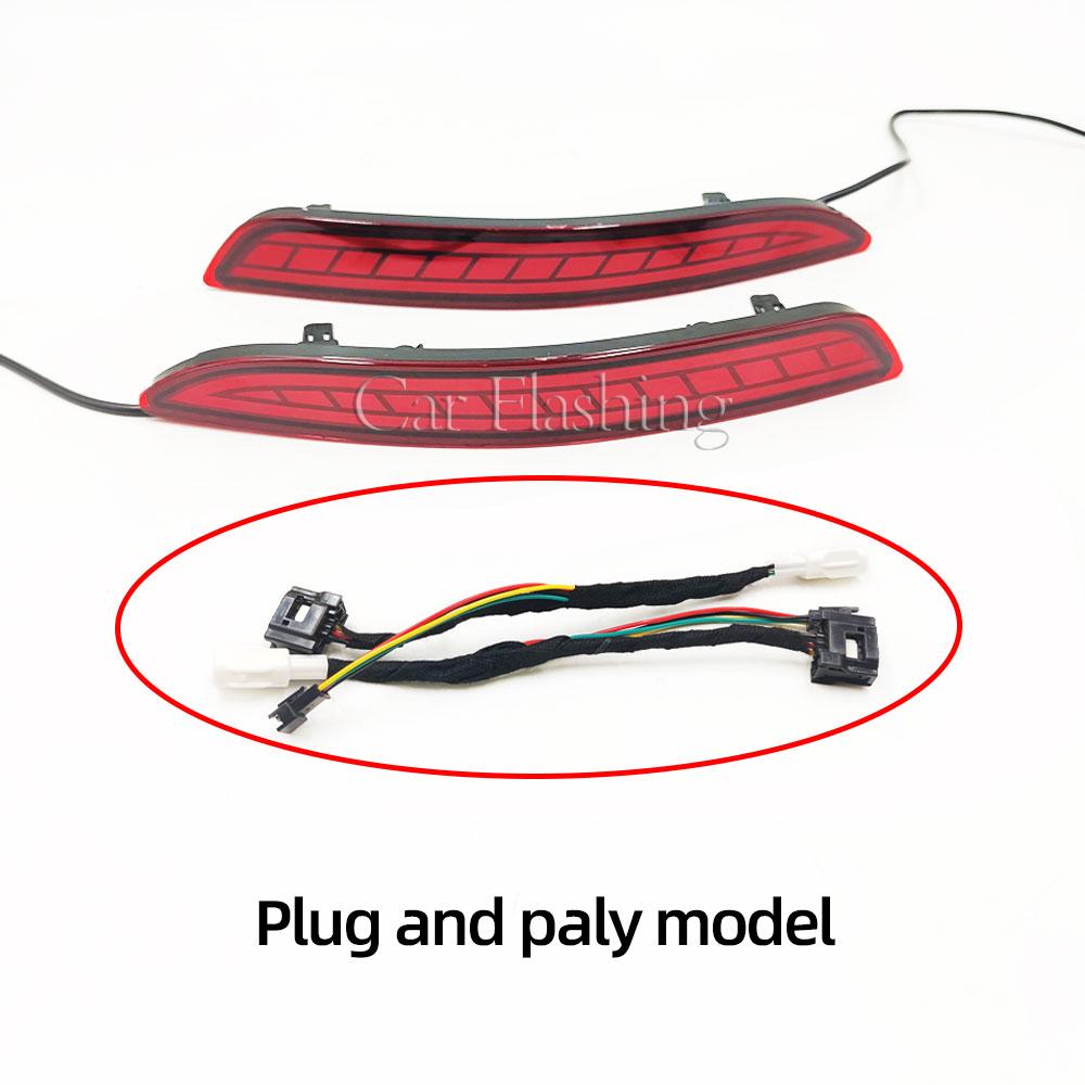 2Pcs For Mazda 3 Mazda3 Axela Car Rear Fog Lamp LED Rear Bumper Brake Light Dynamic Turn Signal Light Reflector