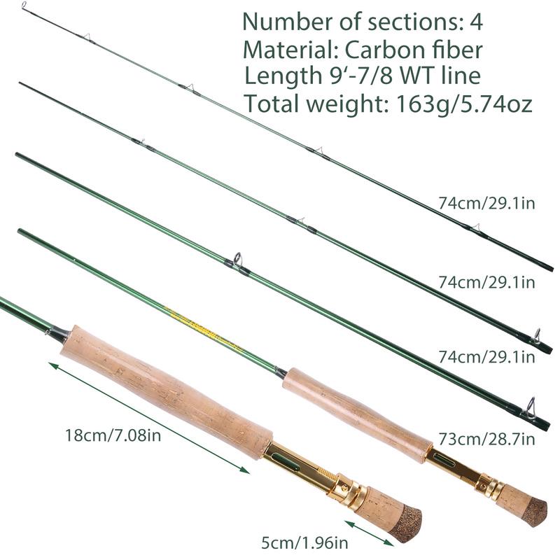 thumbnail image 2 of Sougayilang 9-Foot 4-Piece Fly Fishing Rod - Lightweight Carbon Fiber, Medium Fast Action, For Trout & Salmon 2 of 14