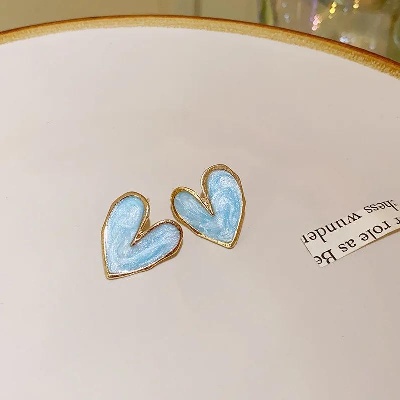New Fashion Love Heart Zircon Earrings for Women Sweet Elegant Temperament Drop Earring Trend Zircon Accessories