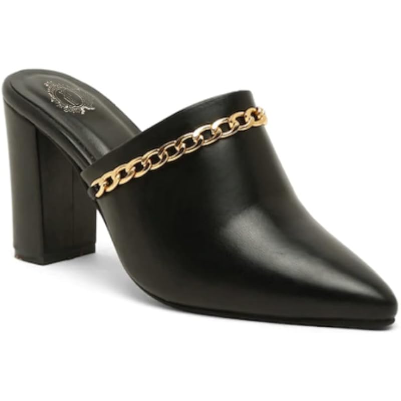 Shoetopia Women & Girls Pointed Toe With Stylish Golden Chain Pumps/Bantu-428/Black/Uk8