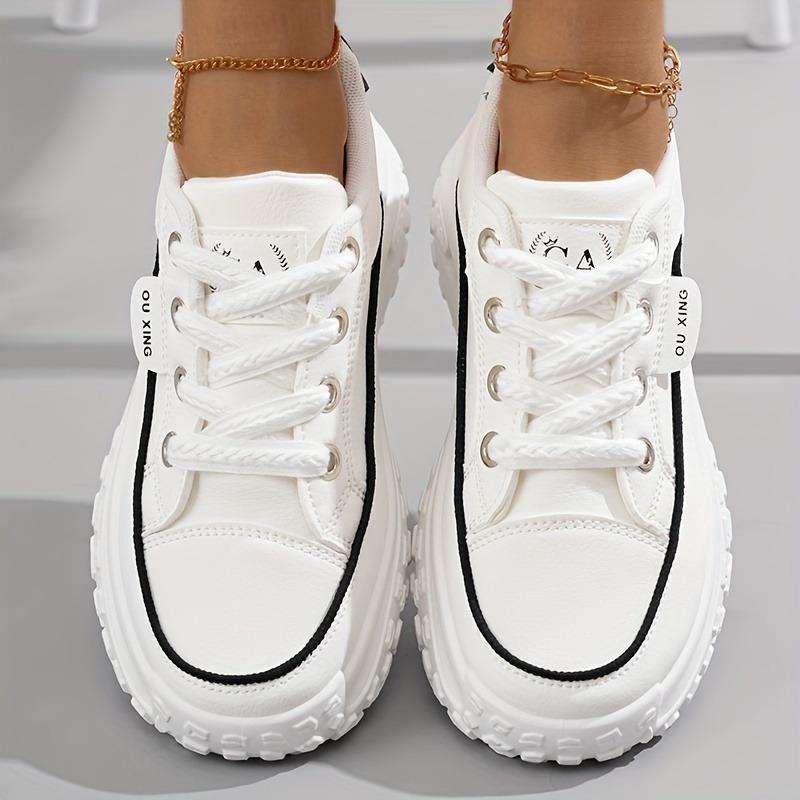 Small White Shoes Female 2025 Spring New Students Casual Street Shoes Female Thick Bottom Heightening Plate Shoes