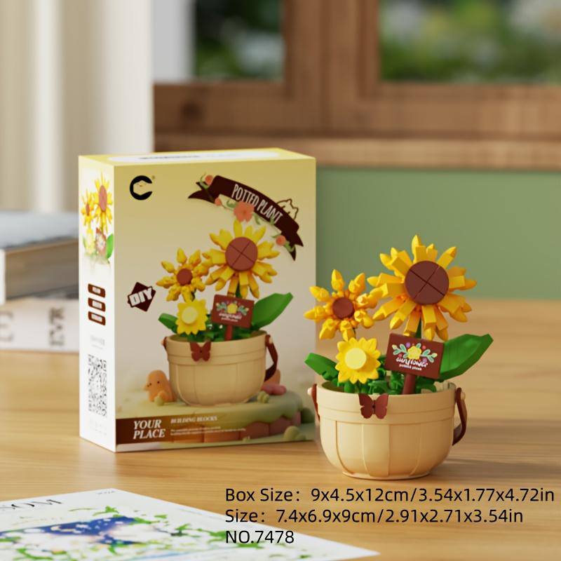 

DIY Potted Plant Building Blocks Set Miniature Antistress Desktop Office Decoration Mini Eternal Flower Mother s Day 2026