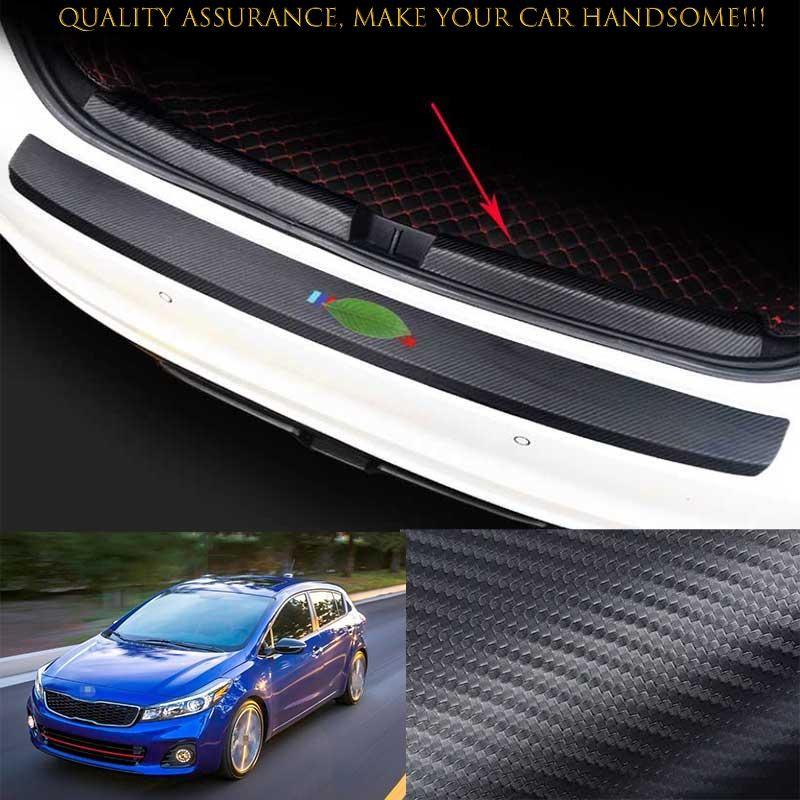 Для Kia Forte K3 2014-2018 Кожа с карбоновым волокном Внутренняя накладка-защита заднего бампера