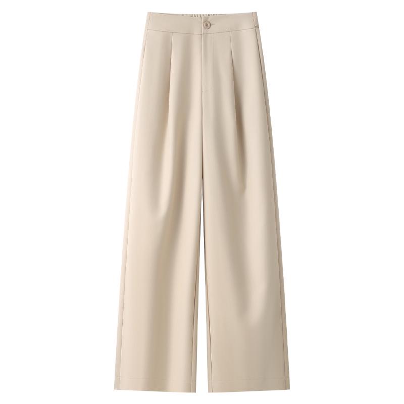 

Women s Beige Wide-Leg High-Waist Pants - 2025 Spring Collection 3XL