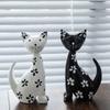 2pcs Modern Cat Statue Minimalist Miniatures Figurine Desktop Ornament Animal Sculpture  TV Cabinet