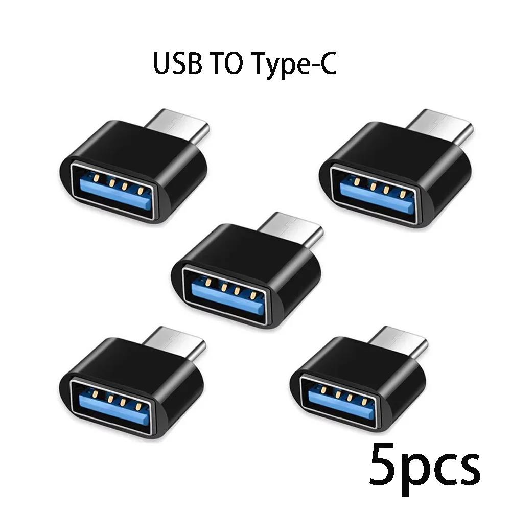 Adaptador USB 2,0 tipo C USB macho convertidor OTG macho USB-C de aluminio negro Mini colores metálicos para puerto tipo C 3