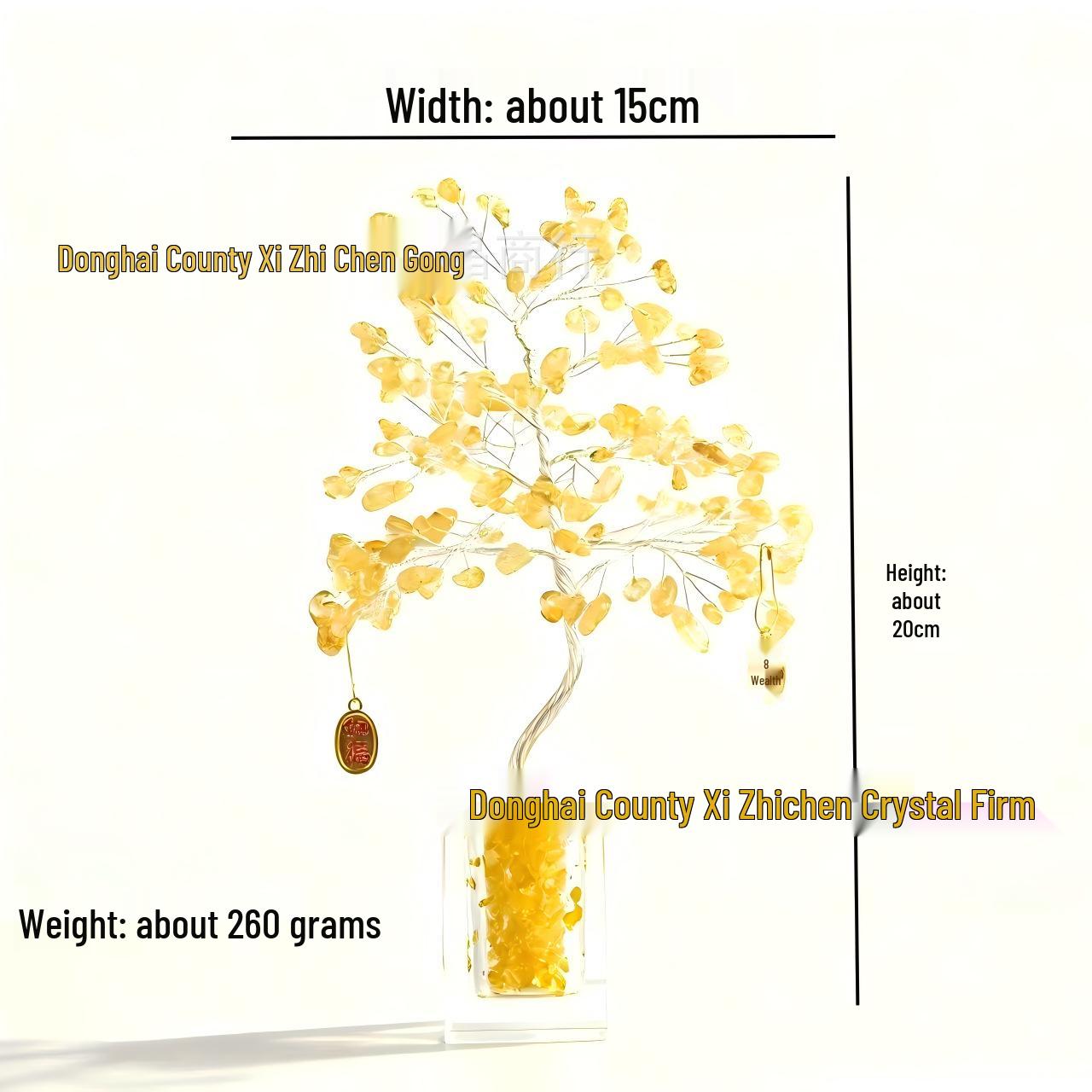

Yellow Crystal Money Tree Ornament - Wealth-Attracting Decor for Home or Office Desk Gift