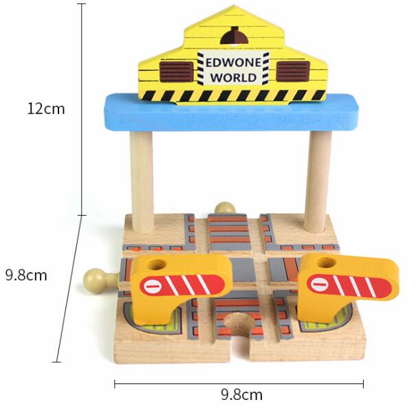 Wooden Train Track Accessories Parking Lot Railway Station Fit for Thomas Biro Multiple Tracks Educational Toys for Children