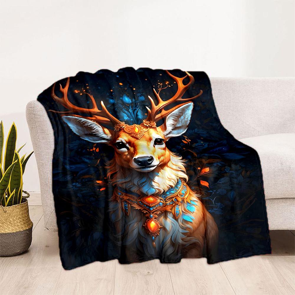 Magical Deer Fantasy Blanket,Suitable for sofas, offices, travel, living rooms, Gifts to relatives and friends, Blanket,Suitable for all seasons.