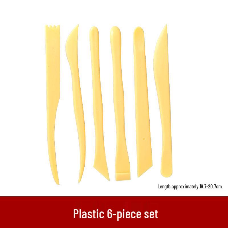 8-Piece Polymer Clay Sculpting Tool Set - Handmade Plastic Embossing Knives for DIY Projects