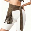 Triangle Tassel Waist Belt Solid Color Dress Belt Versatile Waist Cover  for Women