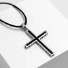 Trendy Unisex Sterling Silver Cross Pendant Necklace with Titanium Steel Chain - Personalized Korean-Japanese Fashion, Perfect Gift for Couples