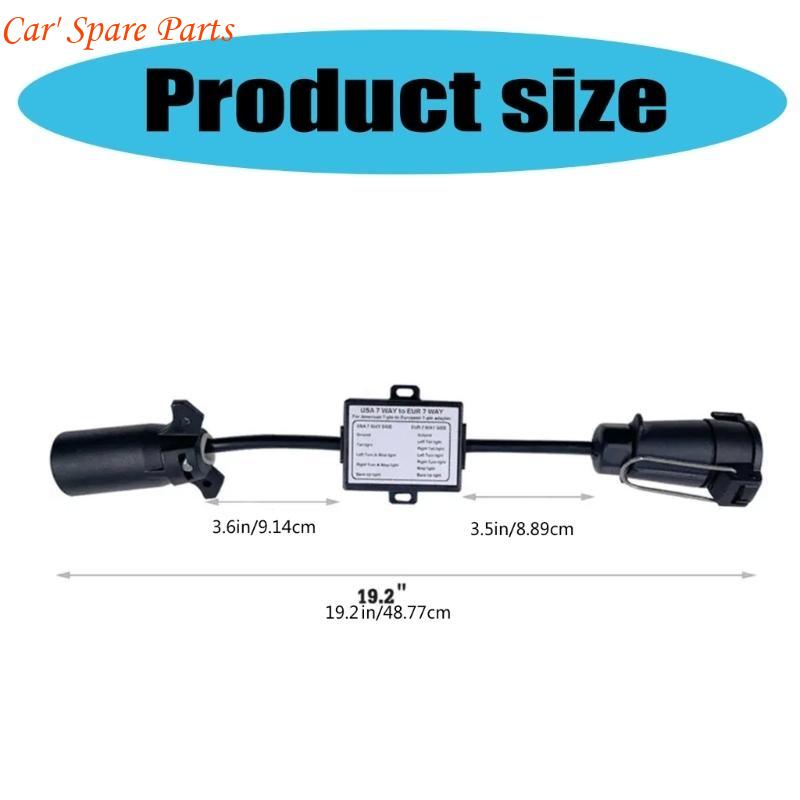 Y4UA Easy Installation US Vehicle 7Pin Blade Socket to EU 7Pin Connector Trailer Light to EU Trailer Light Converter